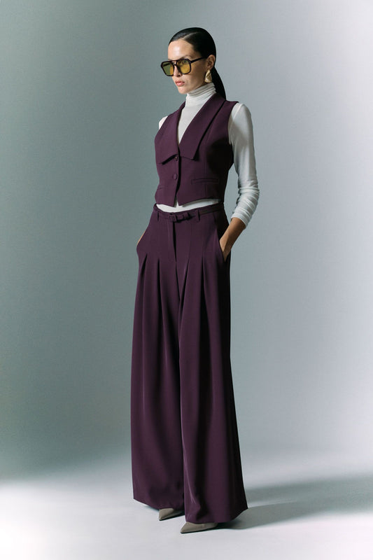 Palazzobukse med høyt liv og legg foran