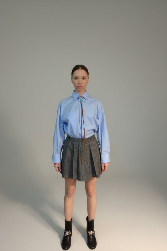 Plissert skjørt med ull