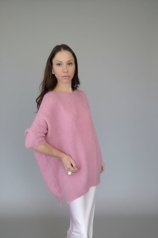 Oversized genser med trekvart ermer