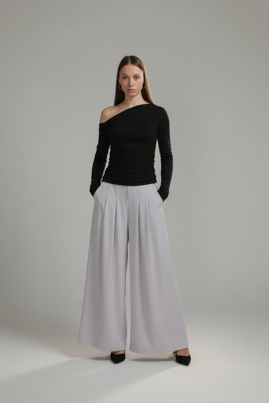 Langermet topp i elastisk stoff