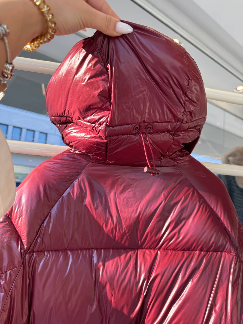 Oversized dunjakke med raglanermer