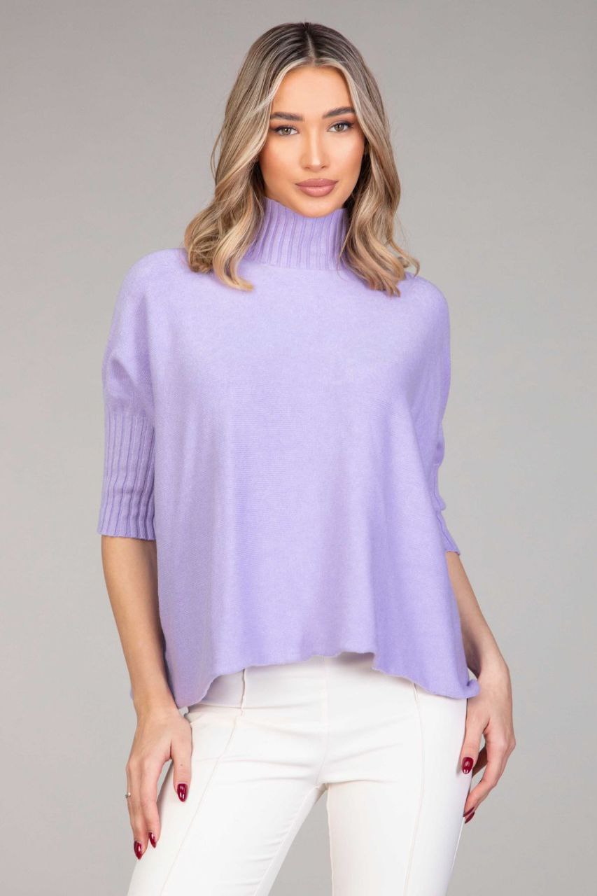 Turtleneck-genser med albuelange ermer