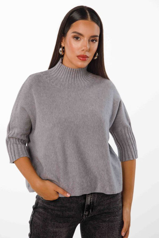 Turtleneck-genser med albuelange ermer