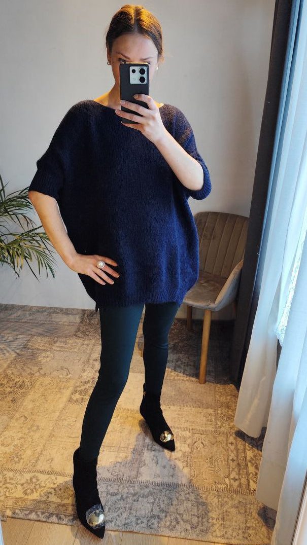 Oversized genser med trekvart ermer