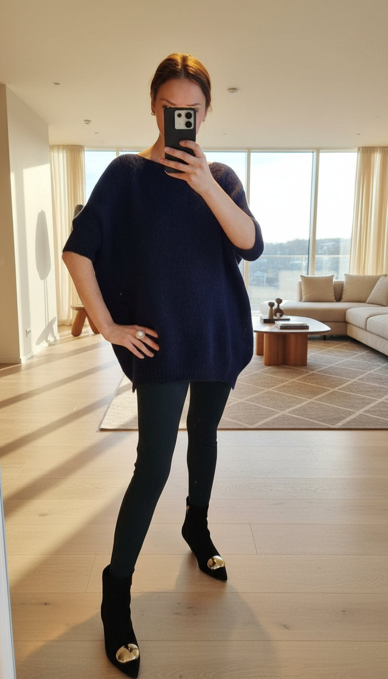 Oversized genser med trekvart ermer