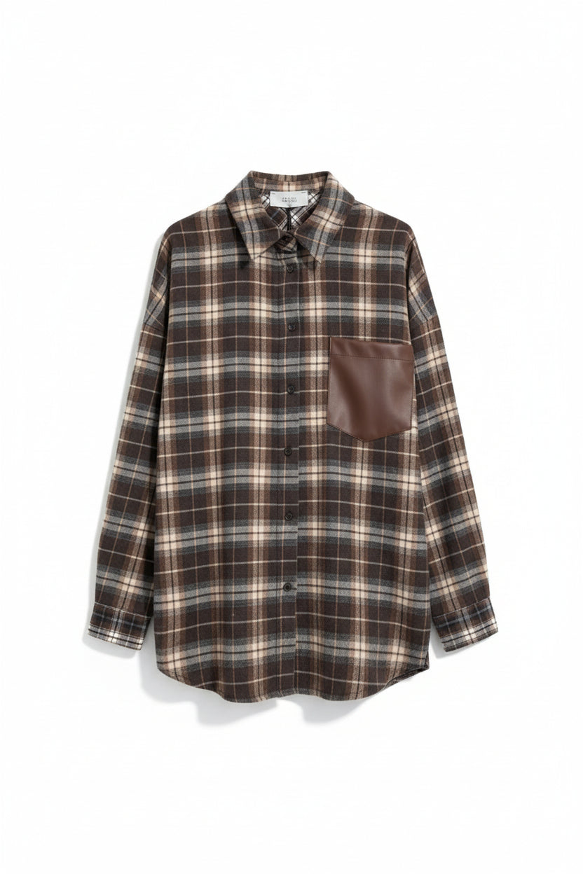 Rutete skjorte med løs passform