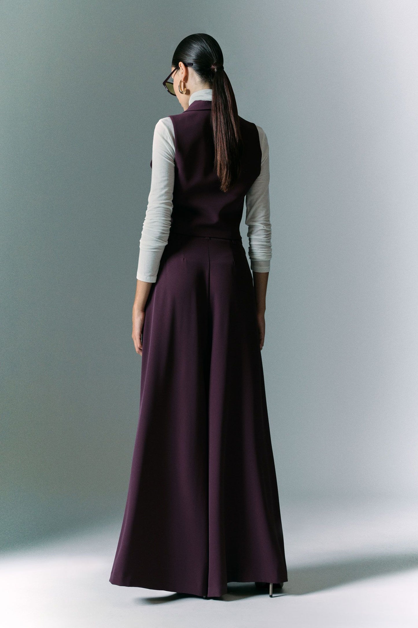 Palazzobukse med høyt liv og legg foran