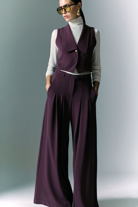 Palazzobukse med høyt liv og legg foran