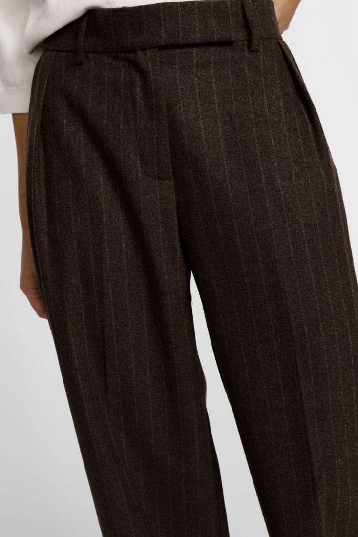 Palazzobukse med høyt liv, striper og frontlegg