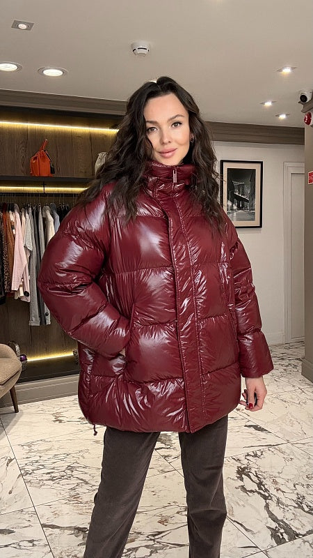 Oversized dunjakke med raglanermer