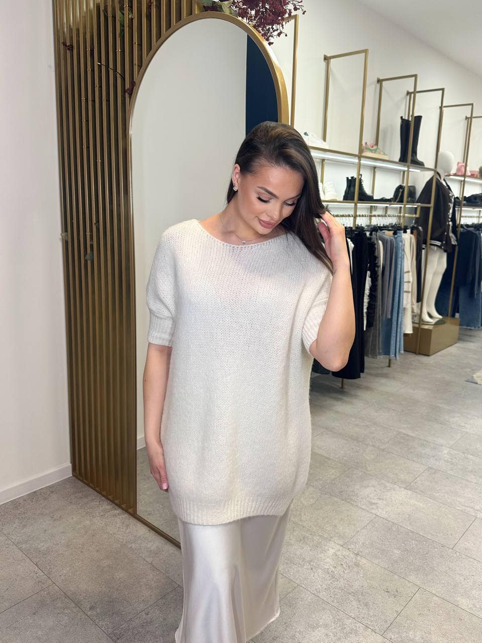 Oversized genser med trekvart ermer