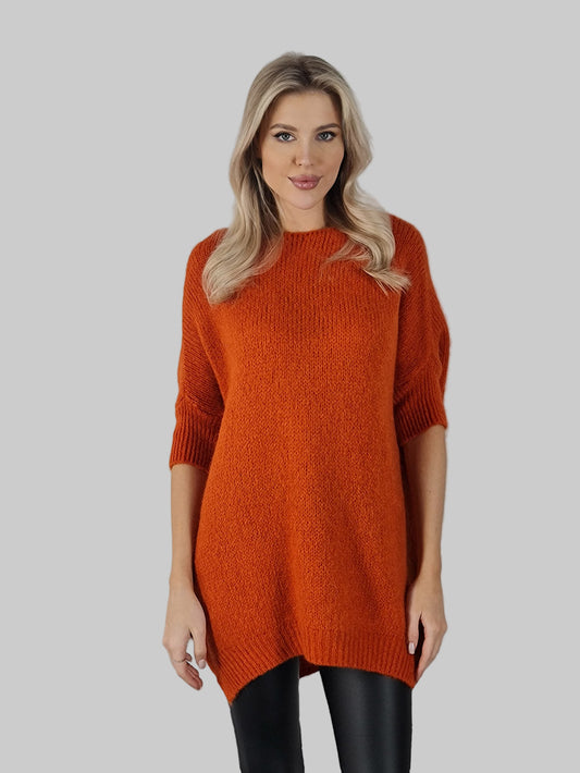 Oversized genser med trekvart ermer