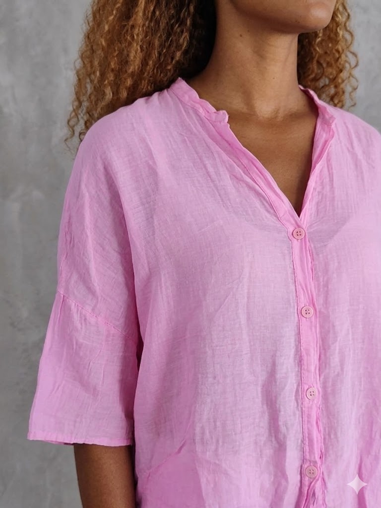 Oversized Bluse med Silke