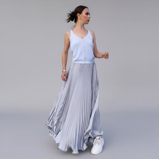 Langt plissert skjørt