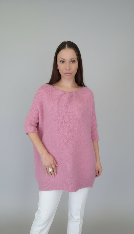 Oversized genser med trekvart ermer