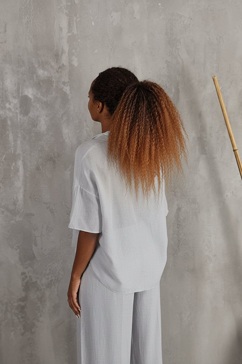 Oversized Bluse med Silke