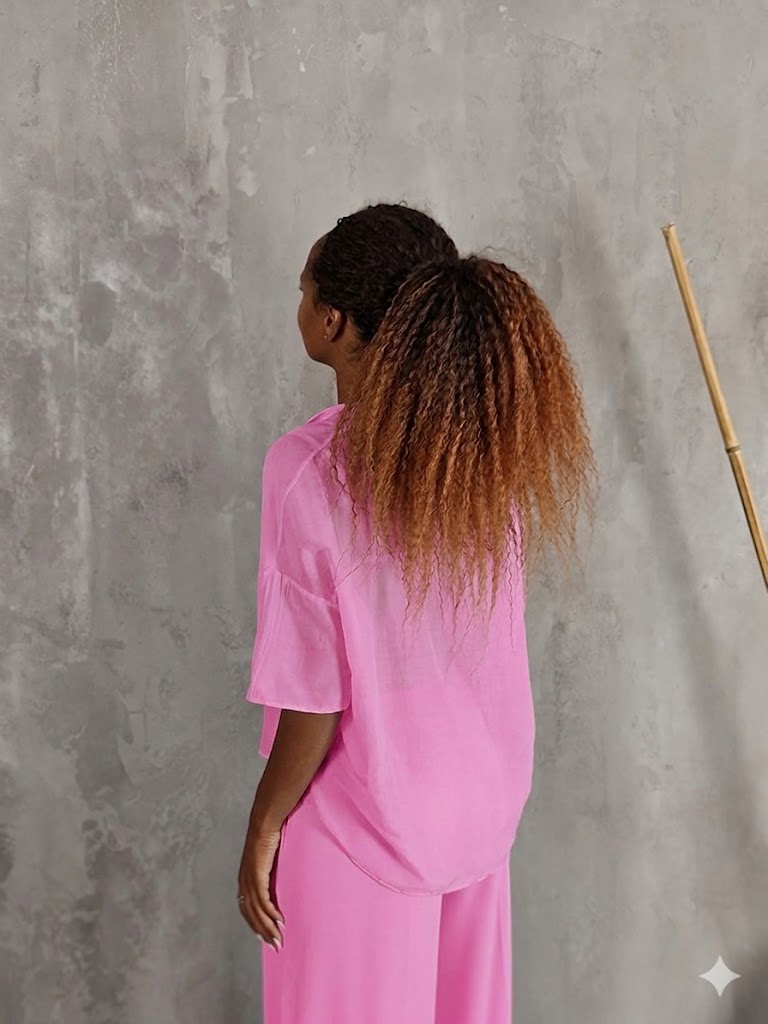 Oversized Bluse med Silke