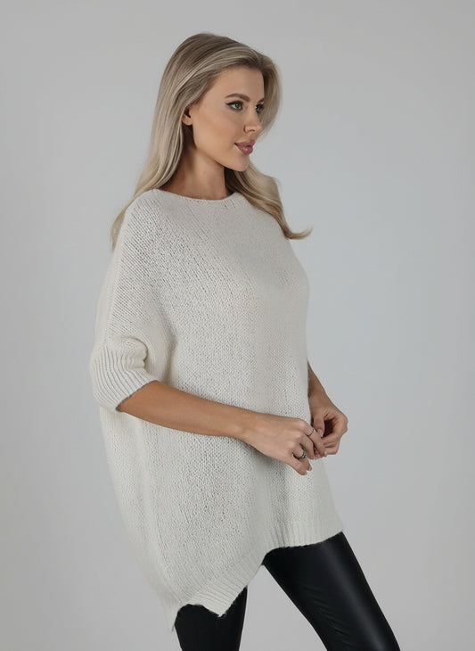 Oversized genser med trekvart ermer