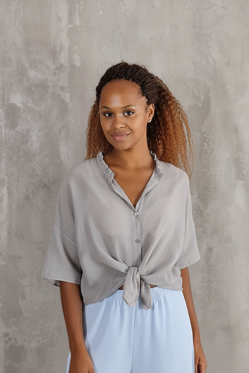 Oversized Bluse med Silke