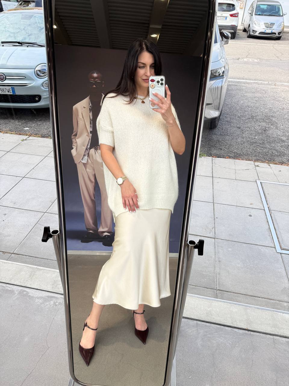 Oversized genser med trekvart ermer