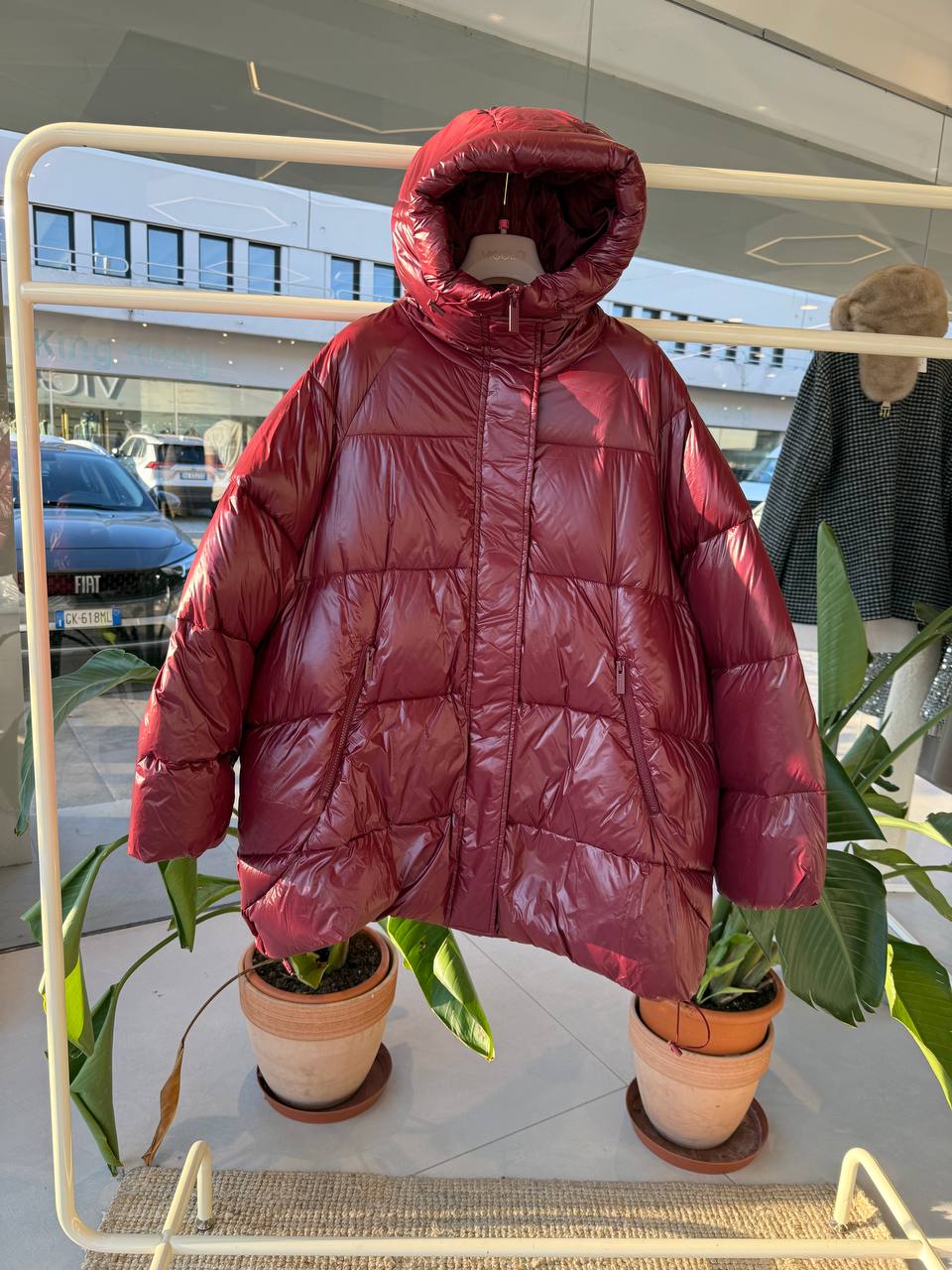 Oversized dunjakke med raglanermer