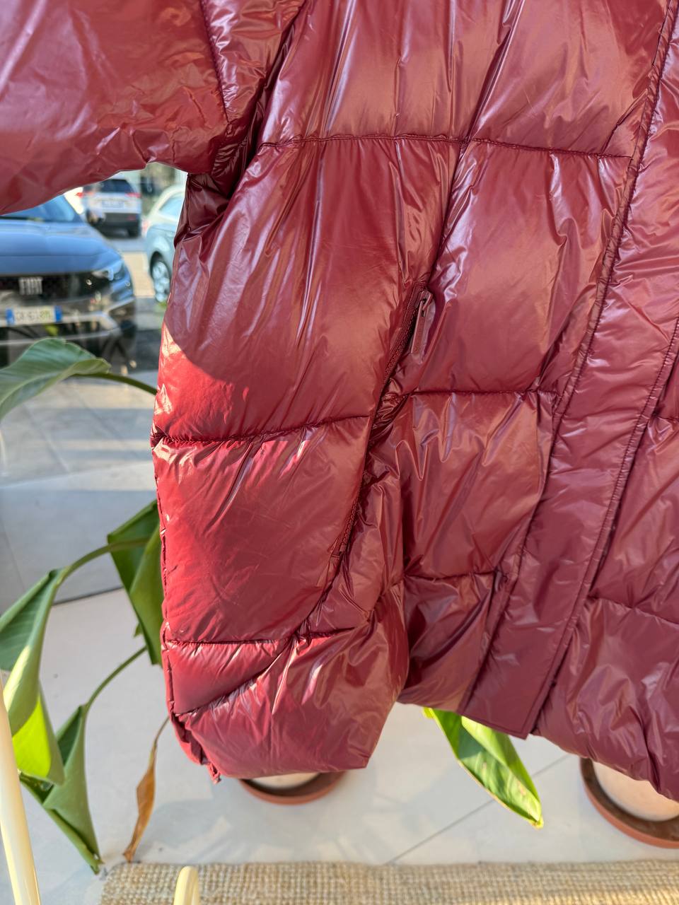 Oversized dunjakke med raglanermer