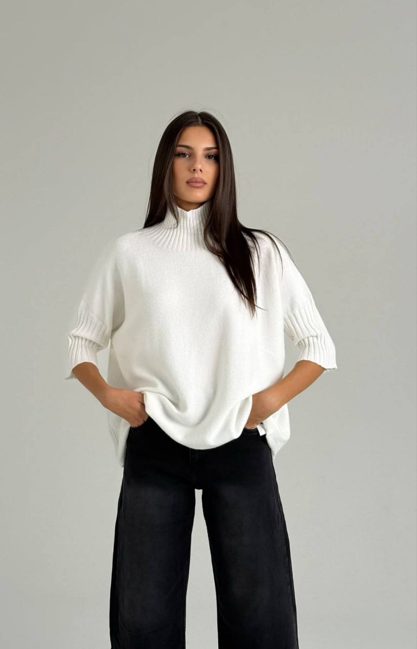 Turtleneck-genser med albuelange ermer