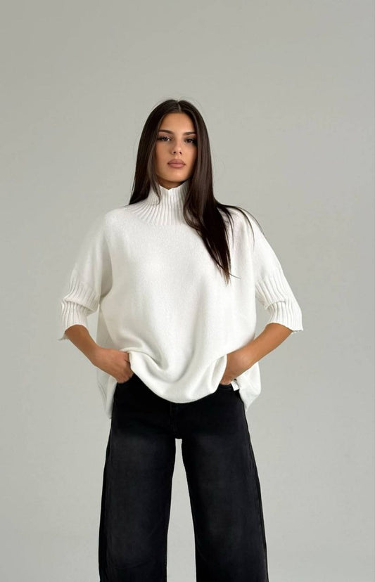 Turtleneck-genser med albuelange ermer