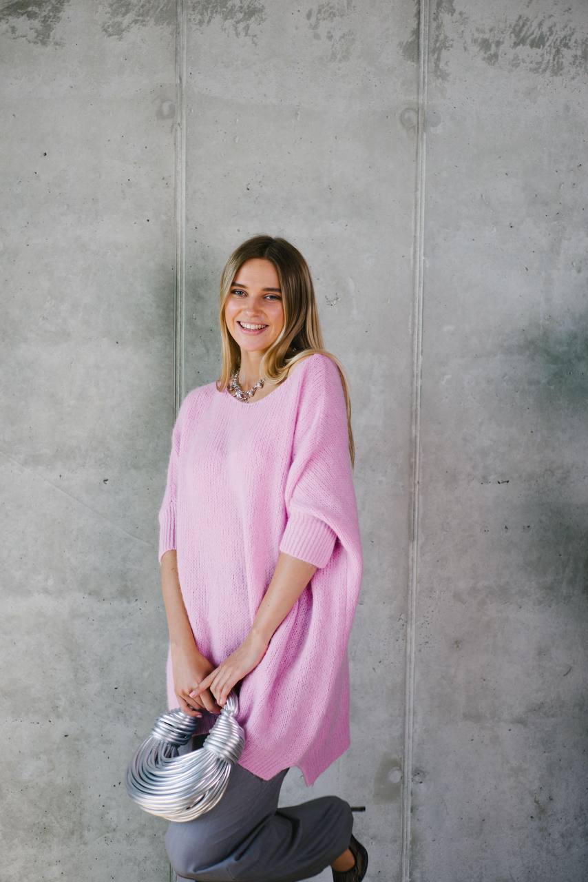 Oversized genser med trekvart ermer