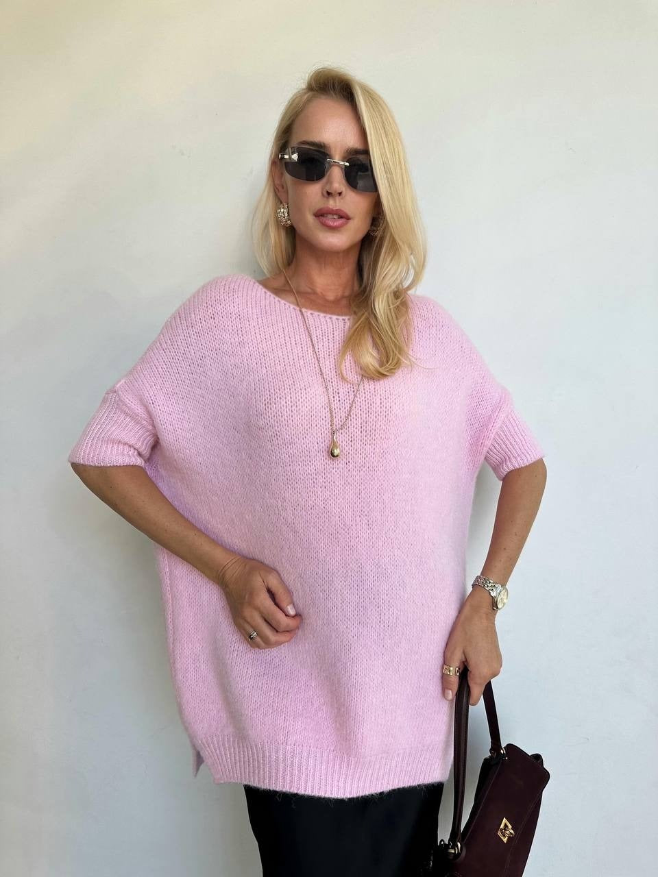 Oversized genser med trekvart ermer