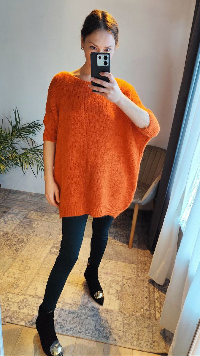 Oversized genser med trekvart ermer