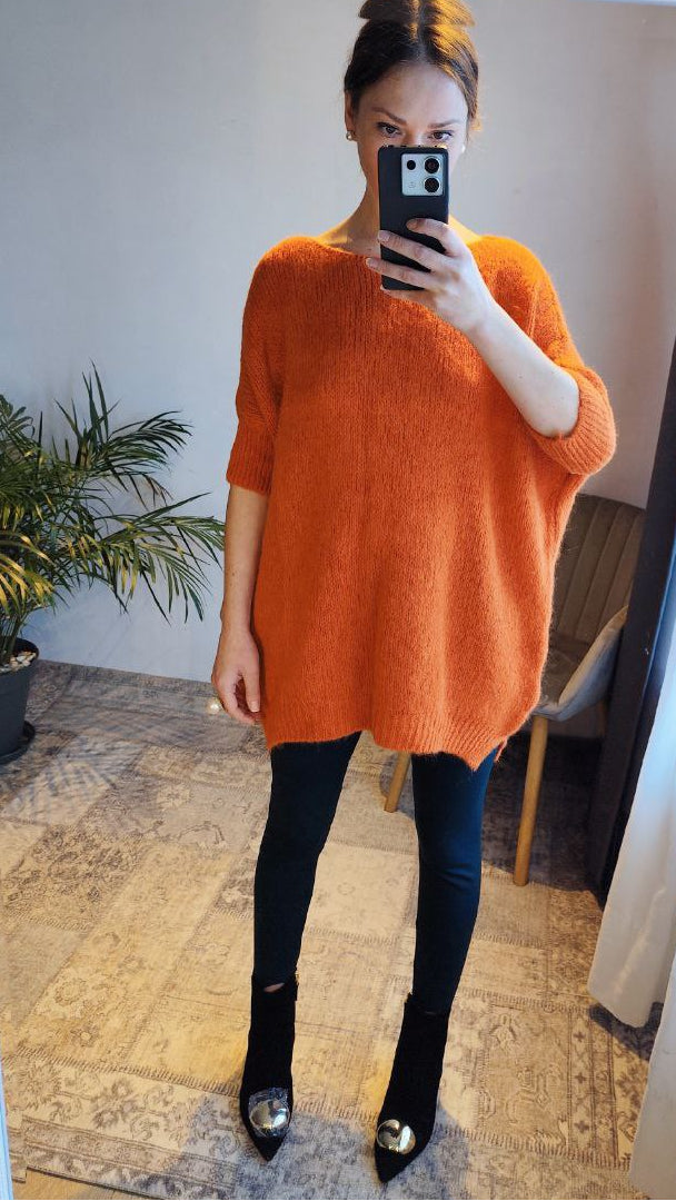 Oversized genser med trekvart ermer