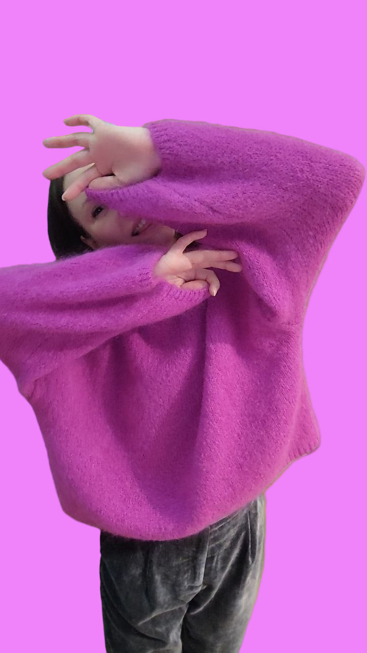 Genser med brede og voluminøse ermer fr