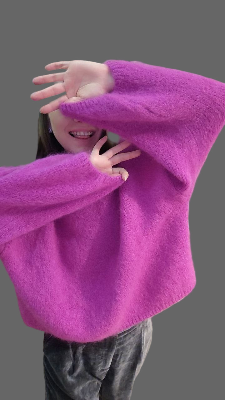 Genser med brede og voluminøse ermer fr