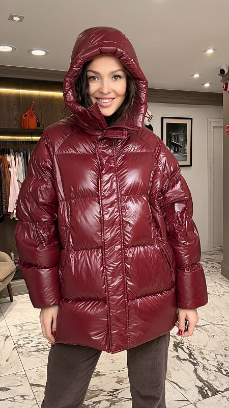 Oversized dunjakke med raglanermer