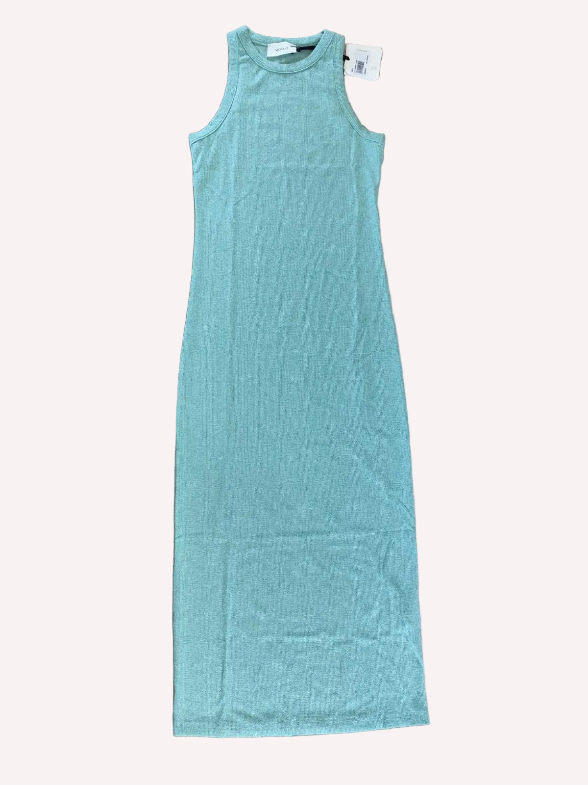 Ribbestrikket Halterneck-kjole med Lurex