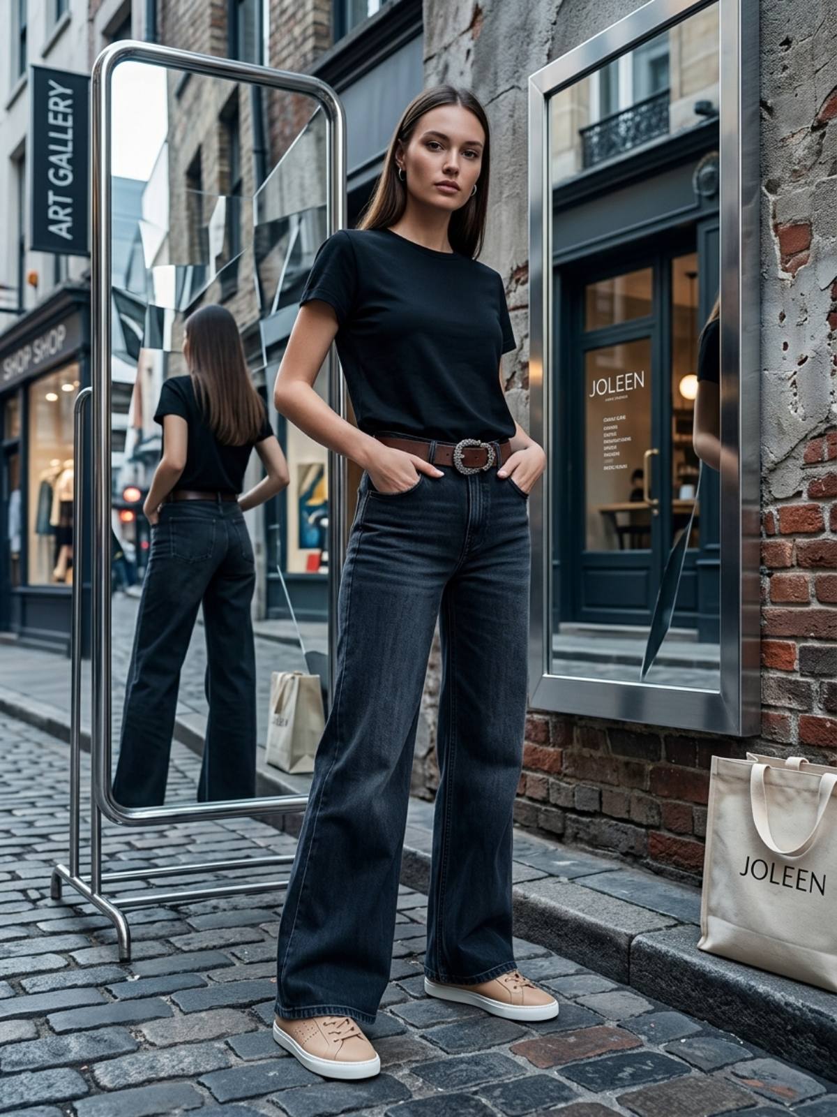 Jeans med Belte