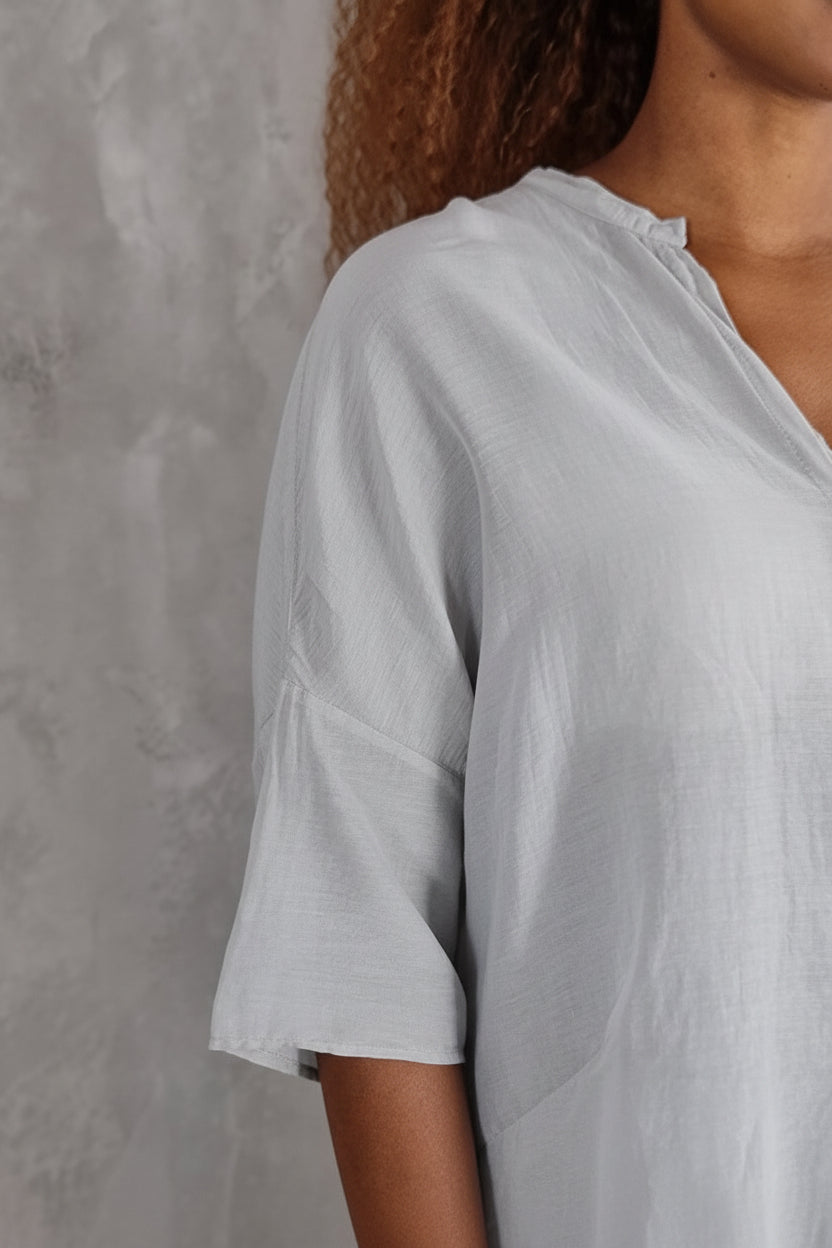 Oversized Bluse med Silke